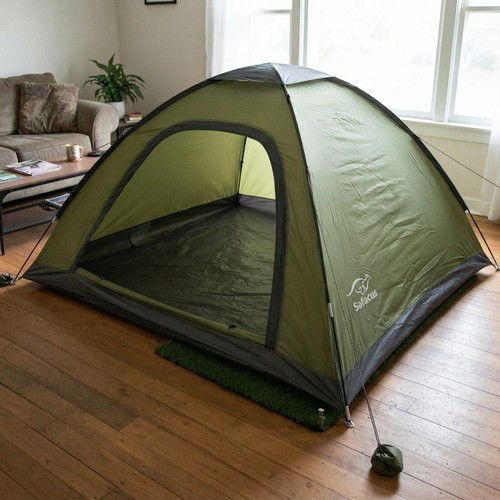 Man camping tent - camping,
