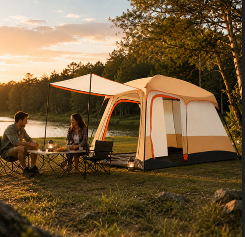 Outdoor large tent - tent, people